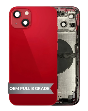 Back Housing Frame with Small Components Pre-Installed for iPhone 13 (RED) (US Version) (OEM Pull B Grade)