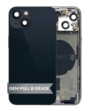 Housing Frame with Small Parts Pre-Installed for iPhone 13 (BLACK) (International) (OEM Pull B Grade)