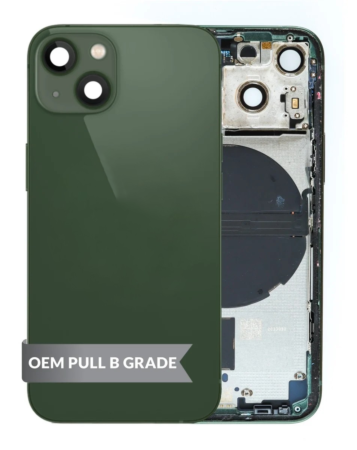 Back Housing Frame with Small Components Pre-Installed for iPhone 13 Mini (GREEN) (US Version) (OEM Pull B Grade)