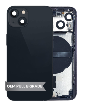 Housing Frame with Small Parts Pre-Installed for iPhone 13 Mini (BLACK) (International) (OEM Pull B Grade)