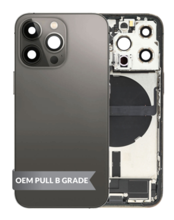 Back Housing Frame with Charging Port Flex & Small Parts for iPhone 13 Pro (GRAPHITE) (US Version) (OEM Pull B Grade)