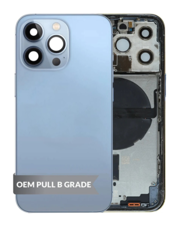 Back Housing Frame with Small Components Pre-Installed for iPhone 13 Pro (SIERRA BLUE) (US Version) (OEM Pull B Grade)