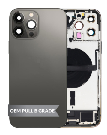 Back Housing Frame with Charging Port Flex & Small Parts for iPhone 13 Pro Max (GRAPHITE) (US Version) (OEM Pull B Grade)