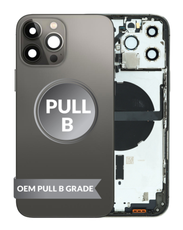 Grab the wholesale deals on the Housing Frame BLACK International OEM Pull B Grade Small Parts Pre-Installed for iPhone 13 Pro Max.
