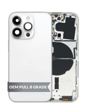 Back Housing Frame with Small Parts Pre-Installed for iPhone 14 Pro (SILVER) (OEM Pull B Grade)