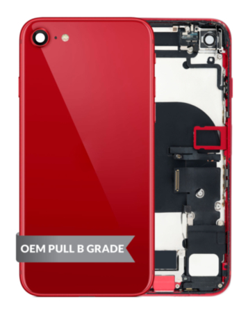 Back Housing Frame with Charging Port Flex & Small Parts for iPhone SE (2022) (RED) (OEM Pull B