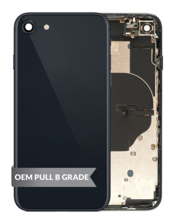 Back Housing Frame with Small Components Pre-Installed for iPhone SE (2022) (MIDNIGHT) (OEM Pull B Grade)