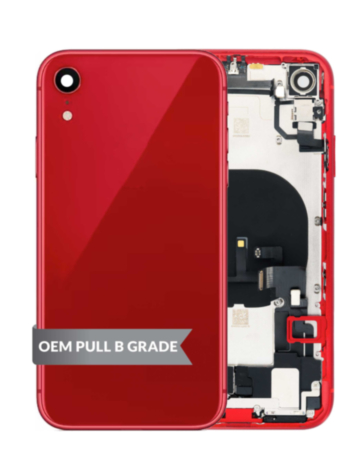 Back Housing Frame with Charging Port Flex & Small Parts for iPhone XR (RED) (OEM Pull B Grade)