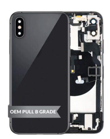 Back Housing Frame with Charging Port Flex & Small Parts for iPhone XS (SPACE GRAY) (OEM Pull B Grade)