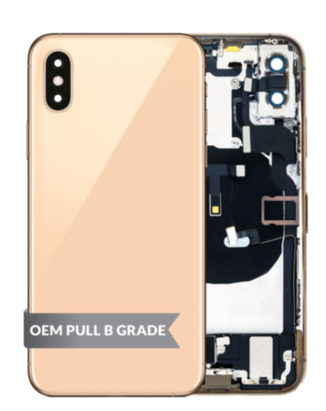 Back Housing Frame with Charging Port Flex & Small Parts for iPhone XS(GOLD) (OEM Pull B Grade)