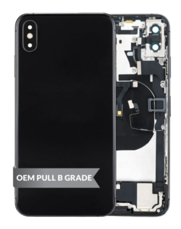 Back Housing Frame with Charging Port Flex & Small Parts for iPhone XS Max (SPACE GRAY) (OEM Pull B Grade)