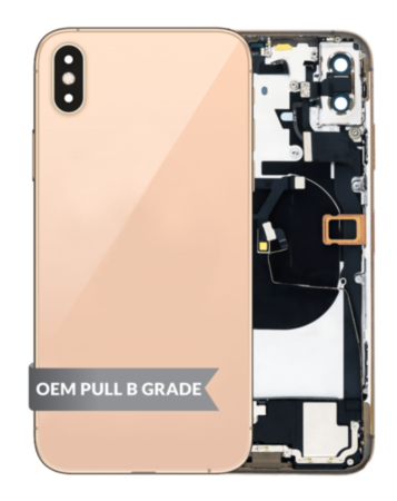Back Housing Frame with Charging Port Flex & Small Parts for iPhone XS Max (GOLD) (OEM Pull B Grade)