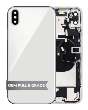 Back Housing Frame with Charging Port Flex & Small Parts for iPhone XS Max (SILVER) (OEM Pull B Grade)