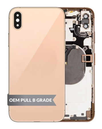 Back Housing Frame with Small Components Pre-Installed for iPhone XS Max (GOLD) (OEM Pull B Grade)