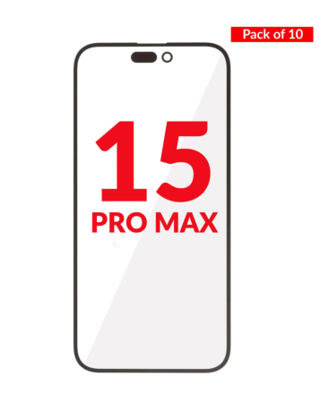 Front Glass with OCA (Pack of 10) for iPhone 15 Pro Max (Premium)