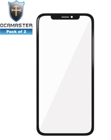 Buy the iPhone X OCA Master 3-in-1 premium pack of 2, with front glass and pre-installed OCA.