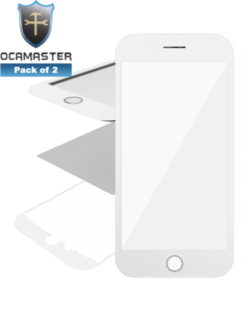 iPhone 8 OCA Master (Front Glass + Frame + OCA Pre-Installed) (3in1) (WHITE) (Pack of 2)