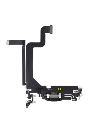 Buy the charging port flex cable in Space Black, OEM Pull, for iPhone 14 Pro Max.