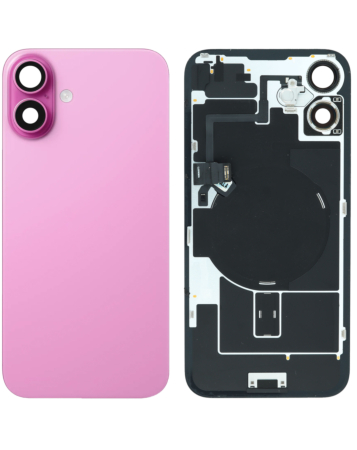 Buy the Back Glass, OEM Pull A Grade, with Frame, Wireless NFC Charging Flex, and MagSafe Magnet for iPhone 16 Plus.