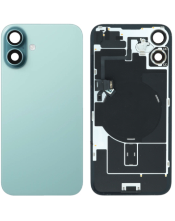 Shop the Back Glass, OEM Pull A Grade, with Frame, Wireless NFC Charging Flex, and MagSafe Magnet for iPhone 16 Plus.