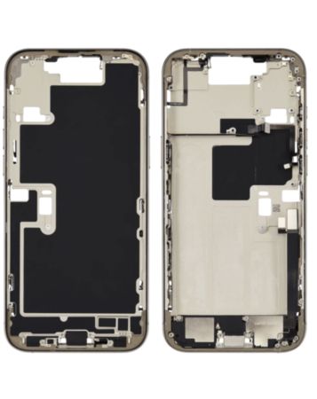 Middle Frame with Photo Capture Button and Small Parts for iPhone 16 Pro Max (NATURAL TITANIUM) (International Version) (OEM Pull B Grade)