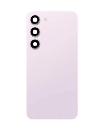 Purchase the back glass with camera lens for Galaxy S23 US and international versions in lavender. Service pack.