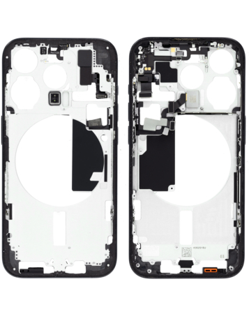 Middle Frame with Parts for iPhone 15 Pro (BLACK) (International Version) (OEM Pull A Grade)