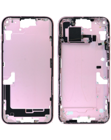 Shop the middle frame with small parts for iPhone 15 Plus — pink, US version, OEM pull A grade.