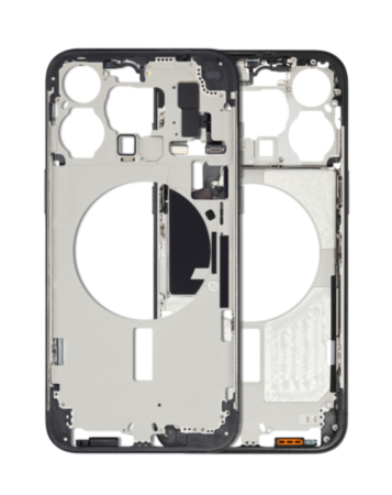 Middle Frame with Small Parts for iPhone 15 Pro Max (BLACK TITANIUM) (US Version) (OEM Pull A Grade)