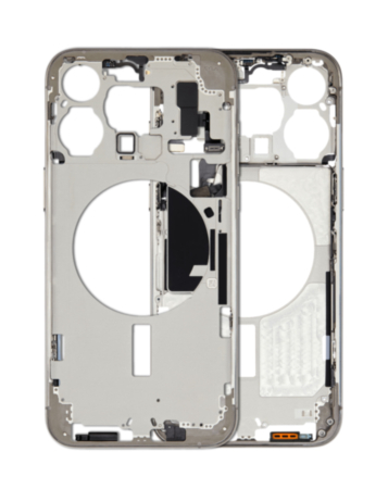 Middle Frame with Small Parts for iPhone 15 Pro Max (NATURAL TITANIUM) (US Version) (OEM Pull A Grade)