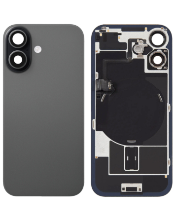 Back Glass with Frame and Wireless NFC Charging Flex and MagSafe Magnet for iPhone 17 (BLACK) (OEM Pull A Grade)