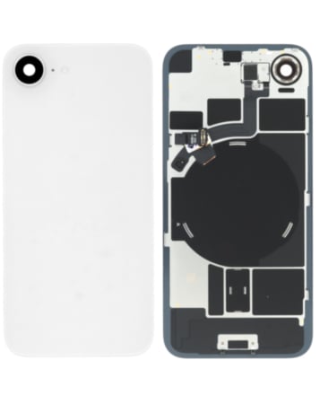 Back Glass with Frame and Wireless NFC Charging Flex and MagSafe Magnet for iPhone 17e (WHITE) (OEM Pull A Grade)
