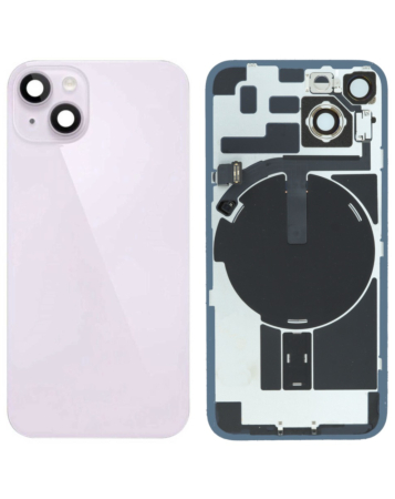 Shop the purple OEM pull B grade back glass with frame, wireless NFC charging flex, and MagSafe magnet for iPhone 14.

