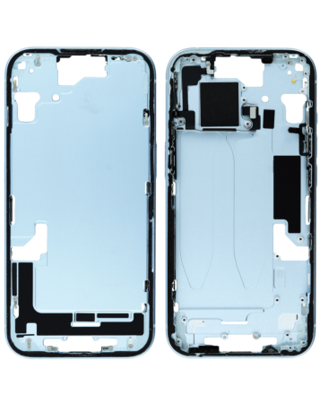 Grab the wholesale deals on the middle frame with parts for iPhone 15, blue, international version, OEM pull A grade.