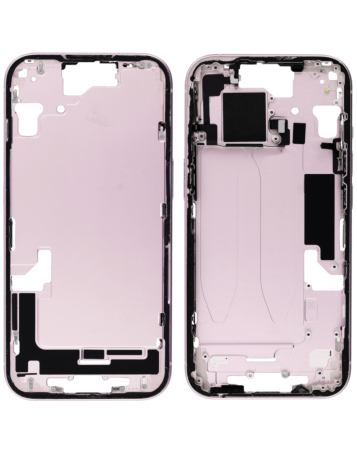 Purchase the Middle Frame with Parts for iPhone 15, Pink, International Version, OEM Pull B Grade.
