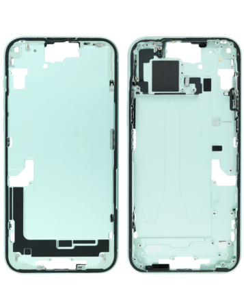 Grab the wholesale deals on the middle frame with parts for iPhone 15 Plus, green, international version, OEM pull B grade.