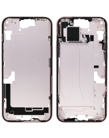 Stock up on the middle frame with parts for iPhone 15 Plus, pink, international version, OEM pull B grade.