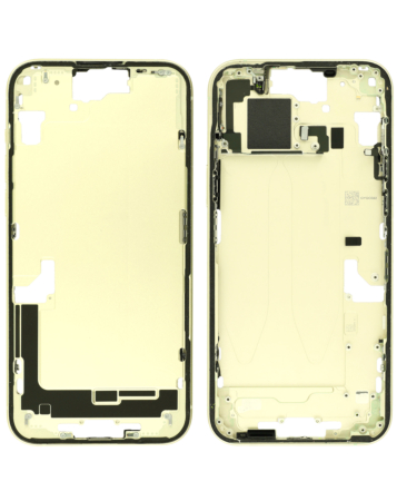 Stock up on the middle frame with parts for iPhone 15 Plus — yellow, international version, OEM pull A grade.