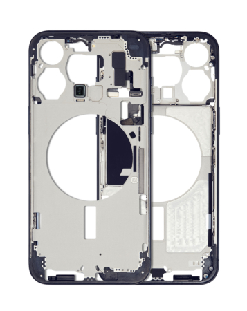 Purchase the Middle Frame with parts for iPhone 15 Pro Max in Blue, International Version, OEM Pull B Grade.