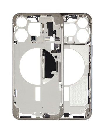 Grab the wholesale deals on the Middle Frame with parts for iPhone 15 Pro Max in Natural color, International Version, OEM Pull B Grade.