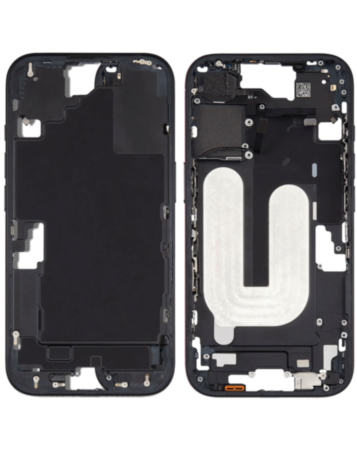 Middle Frame with Photo Capture Button and Small Parts for iP 16 (BLACK) (International Version) (OEM Pull B Grade)