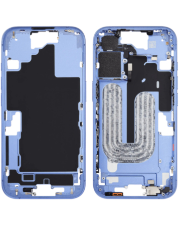 Middle Frame with Photo Capture Button and Small Parts for iPhone 16 (ULTRAMARINE) (International Version) (OEM Pull B Grade)