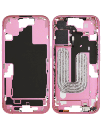 Middle Frame with Photo Capture Button and Small Parts for iPhone 16 (PINK) (International Version) (OEM Pull B Grade)