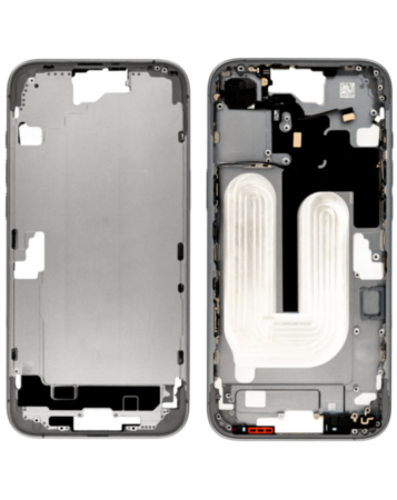 Middle Frame with Photo Capture Button and Small Parts for iPhone 16 Plus (BLACK) (International Version) (OEM Pull B Grade)