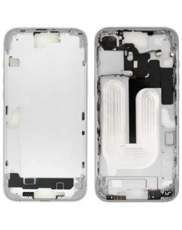 Middle Frame with Photo Capture Button and Small Parts for iPhone 16 Plus (WHITE) (International Ver