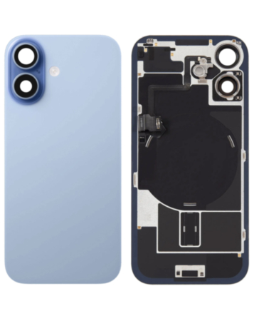 Back Glass with Frame and Wireless NFC Charging Flex and MagSafe Magnet for iPhone 17 (MIST BLUE) (OEM Pull B Grade)