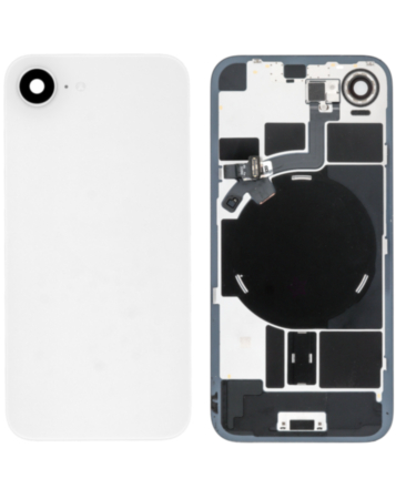 Back Glass with Frame and Wireless NFC Charging Flex and MagSafe Magnet for iPhone 17e (WHITE) (OEM Pull B Grade)