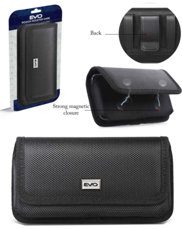 EVO 7.2" Horizontal Magnetic Nylon Cell Phone Belt Clip Pouch (Only Ground Shipping)