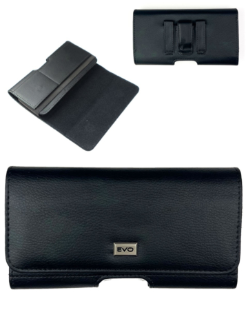 EVO 6.9" Horizontal Leather Pouch - BLACK (Only Ground Shipping)