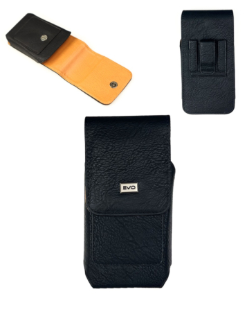 EVO 6" Vertical Leather Pouch - BLACK (Only Ground Shipping)